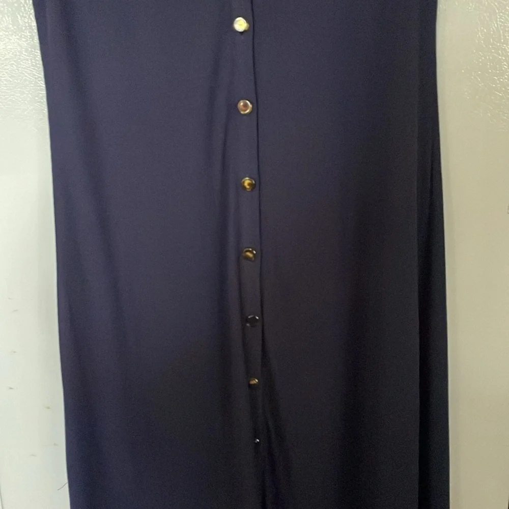 Callahan‎ Knitwear Large Lined Naxy Blue Maxi Dress Side Slits